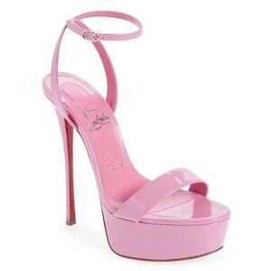 Christian Louboutin Loubi Queen Alta Leather Platform Heels Sandal EU 40 / US 10